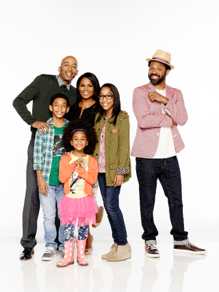 James Lesure, Sayeed Shahidi, Aalyrah Caldwell (front), Nia Long, Iman Benson and Mike Epps (ABC)